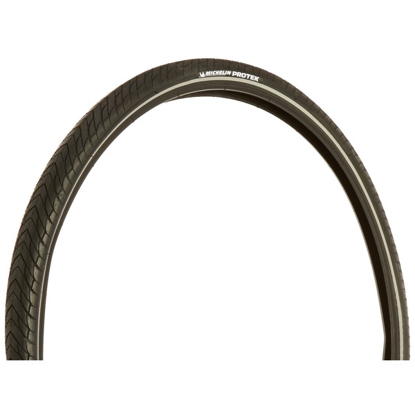 Michelin Protek Front or Rear City Bike Tire for Asphalt and Trails, Tube Type Sealing, Black Sidewall, 700 x 32C