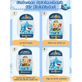 Fullware Rotating Puzzle 16 Pieces 3 4 5 6 Years Children, 4-in-1 Puzzle, Patience Games, Activity Resie Aeroplane Car Trip Wedding Party, Fidget Toys - Gift for Boys Girls (Sea Creatures)