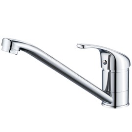 Rehomthy Kitchen Sink Mixer Tap, Single Lever Kitchen Faucet, Kitchen Sink Tap with Long Swivel Spout, Solid Brass Body, Chrome