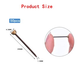 50Pcs Picture Hanging Nails 25mm Brass Head Hanging Pins Picture Frame Hangers, Brass Wall Pins, Picture Hang Solutions Plaster with Plastic Storage Box for Picture Photo Frames Walls Hanging