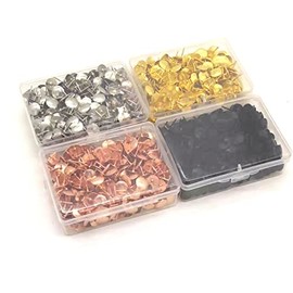 Egurs Pack of 400 Thumbtacks Metal Tacks Round for Office Hanging Memos and Pictures DIY (10 mm) Gold