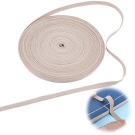 letsinstyle 50 Yards 0.39 Zoll Breites Baumwoll Twillband Weiche Natürliche Fischgräten Gurtband Rolle Beige Leinenbindung Buchbänder Stoffzubehör Zum Buchbinden Buchkunst Nähen Basteln