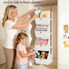 DIMJ Hanging Closet Organizer - 4 Tier Collapsible Hanging Shelves