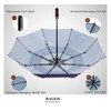 Balios Travel Folding Umbrella with Real Wood Handle Auto Open