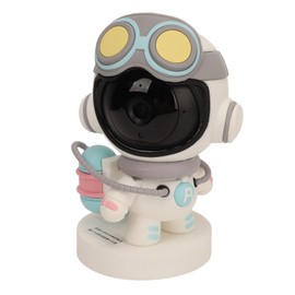 ciciglow Cámara de Seguridad Interior 1080P para Monitor de bebé, Forma de Astronauta, Cámara para Perros con Detección de Movimiento, Sirena de Audio de 2 Vías, Visión Nocturna,