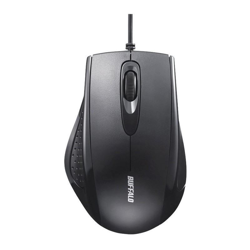 Buffalo BUFFALO Wired 3 Button IR Optical Mouse Black BSMRU055BK