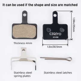 Bike Brake Pads,Semi-Metallic,Sintered Metal,Ceramic Disc Brake Pads with Clearance Adjuster,Bike Brake Pads Compatible with Shimano TRP Tektro Deore Br (4Pairs Semi-Metallic Black)