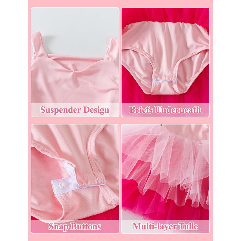 Gymnastics Costume for Girls Toddler Dance Leotards Tutu Dresses for