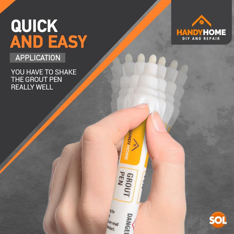 Handy Home Grout Pen with Double-Sided Tip, 14ml, 2-Pack, White