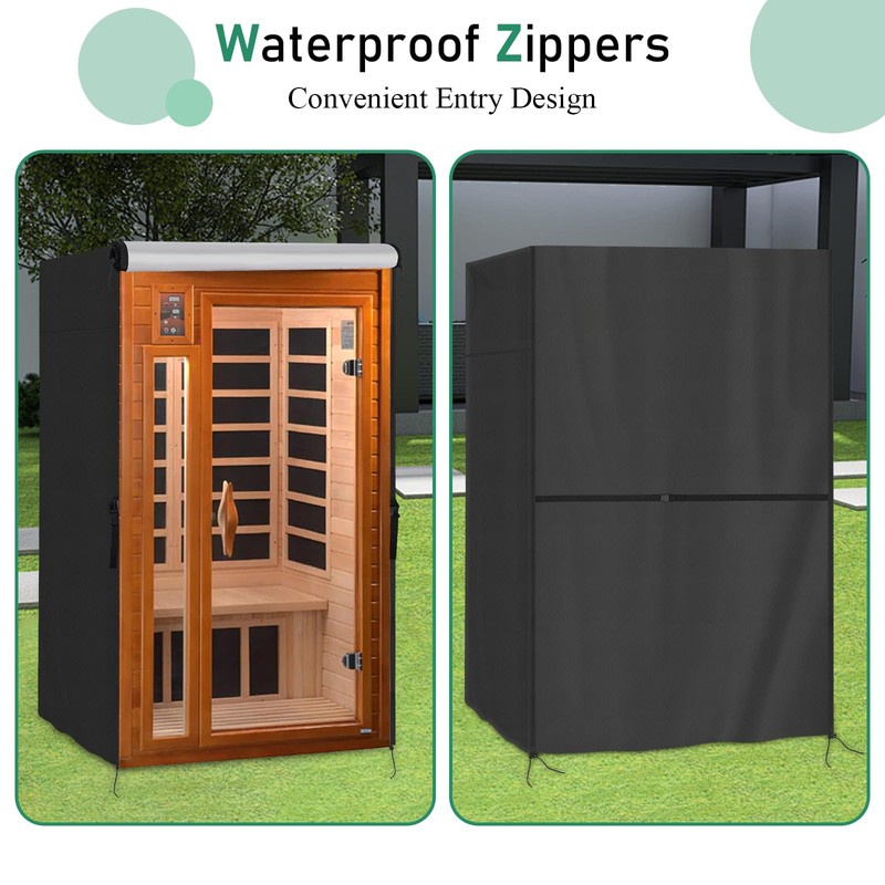 Safipotts Sauna Cover, Heavy Duty Waterproof Sauna Cover for Wood