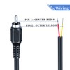 RCA to Speaker Wire, 18AWG 2 Pack RCA Male Plug