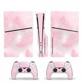Disc Edition Version Slim Skin Stickers Controller Console Panels Decal Cover Colorful Colorful Pink 5 Station Play Accessories Decor Vinyl Wrap Bubble-Free & Easy to Apply
