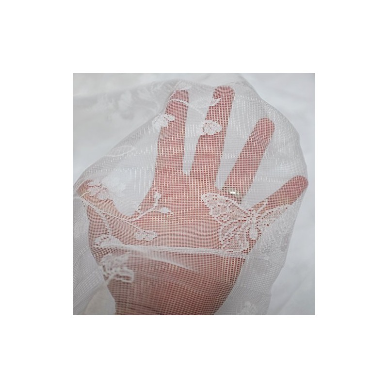 John Aird Butterfly Net Curtain White - Width Sold By