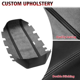 KBH Car Center Console Cover Replacement for Chevy Equinox & GMC Terrain 2010-2017, Vinyl Leather Trim, Middle Console Lid Armrest Repalce Covering, Anti-Scratch, Black