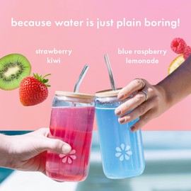 Boobie Hydromom Superfood Electrolyte Drink Mix, Strawberry Kiwi + Blue Raspberry Lemonade | Refreshing Energy, Hydration Boost | On-The-Go Travel Essential for Pregnancy, Lactation, & Beyond - 2 Pack