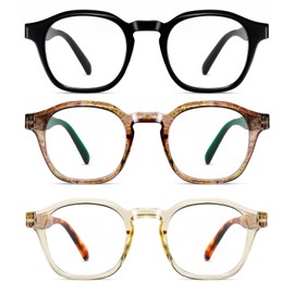 Hubeye 3 Packs Reading Glasses for Women Blue Light Blocking Reader, Anti UV Readers for Women Computer Eyeglasses +2.0