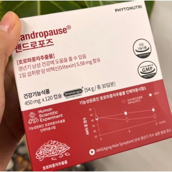 Mandropose 450 mg / 맨드로포즈 450 mg X 120캡슐 / 남자갱년기영양제 호로파 종자추출물 남성호르몬영양제, 1box