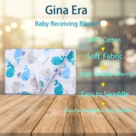 Gina Era 8 Pcs Baby Swaddle Blankets, Cotton Flannel Receiving Blankets, 30 x 30 Inch, Boy Girl (Style-5)