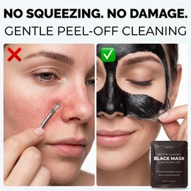 Black Mask Peel Off Face Mask with Activated Charcoal Powder – Korean Blackhead Remover Mask for Nose & Face, Pore Cleaner, Clay Mask & Strips Alternative, Face Mask Skincare for Men & Women, Gift Set