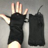 Trixy Xchange Short Corset Gloves Black Lace Up Arm Cuffs