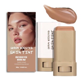 Foundation Stick Beauty Balm Serum Boosted Skin Tint, Solid Tinted Moisturizing Serum Contour Stick Foundation Face for Women, Hydrates, Buildable Medium-to-Full,Natural Finish Makeup (#06)