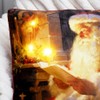 Darthome Reading Santa LED Cushion 45x45cm Red Square Light Up