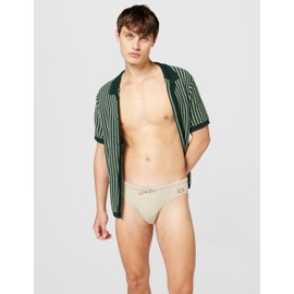 EMPORIO ARMANI Slip da Uomo in Raso con Etichetta Marrone M