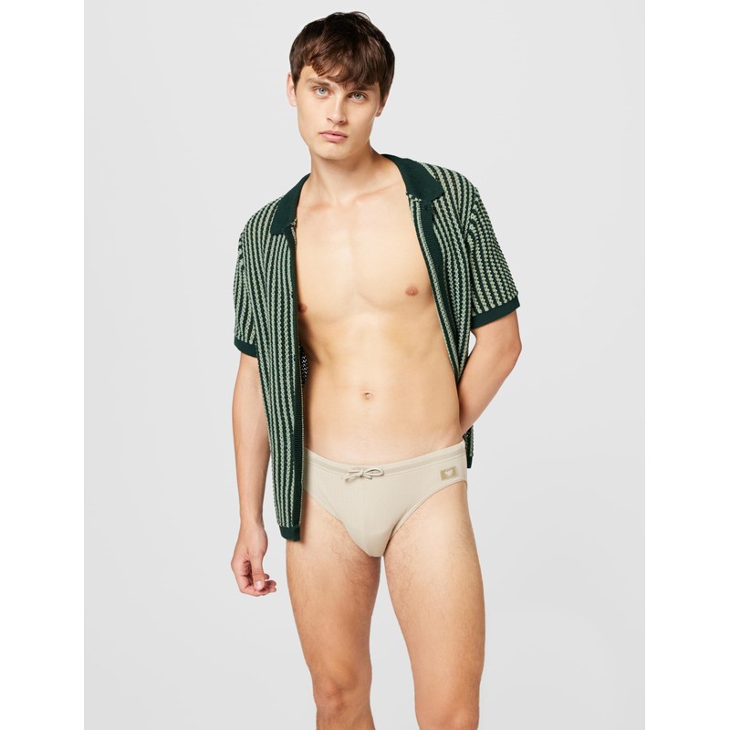 EMPORIO ARMANI Slip da Uomo in Raso con Etichetta Marrone