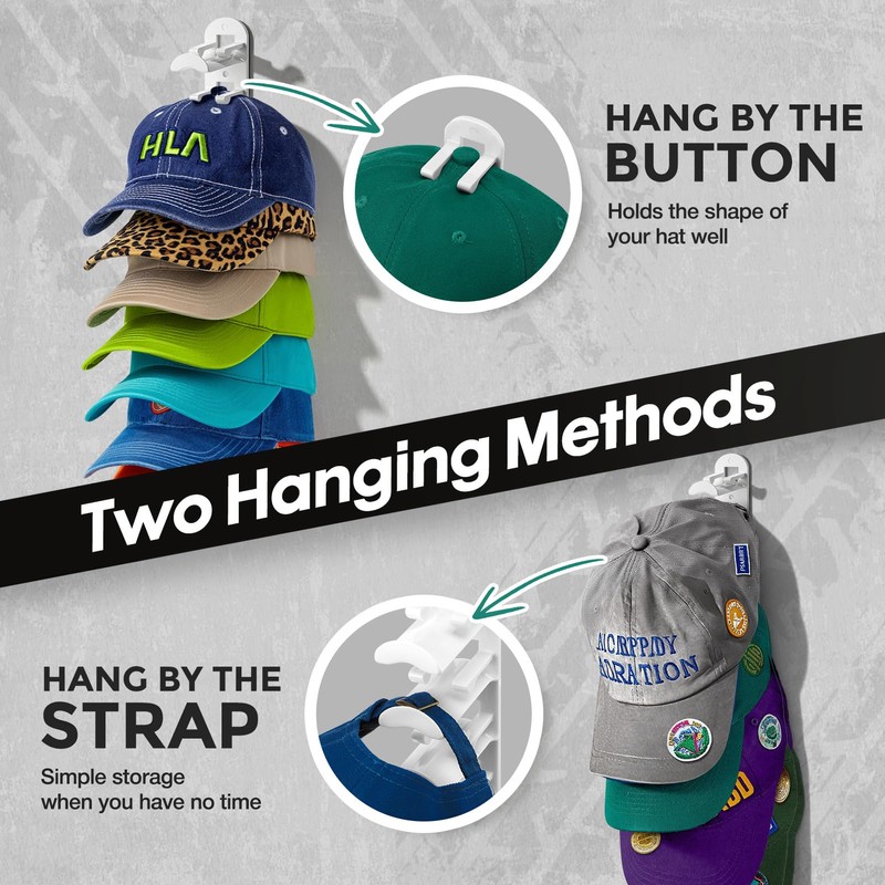 Hat Hook for Wall, 2 Pack Hat Organizer Hold up
