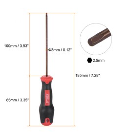 sourcing map Hex Screwdriver 2.5mm Magnetic Hexagon Key Metric Driver with 3.94" Shaft Length for RC Model Furniture Repair Electronic