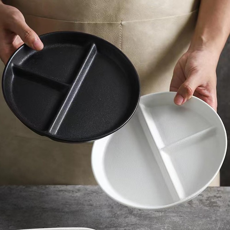 LRUUIDDE (5 Pack) Portion Control Plate for Balanced Eating, 9"
