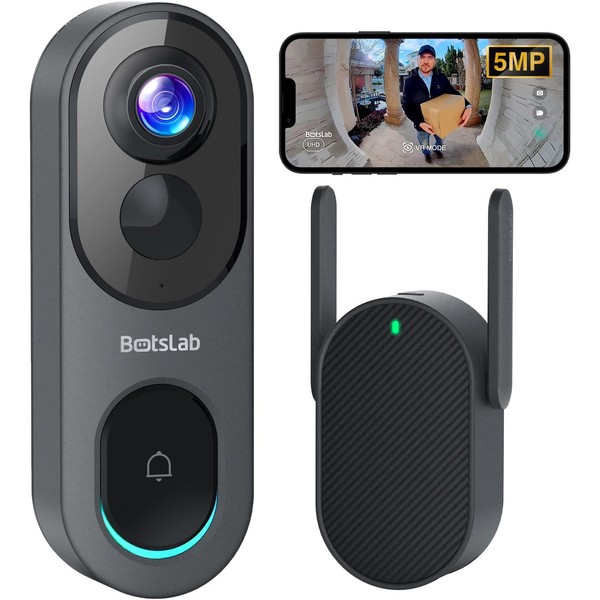 5MP Wireless Video Doorbell Camera, No Monthly Fee, 5Ghz Wifi,