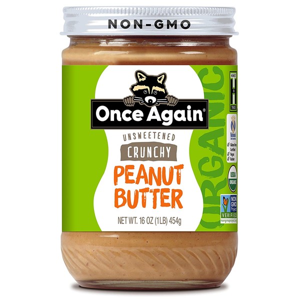 Once Again Organic Crunchy Peanut Butter Lightly Salted Unsweetened oz Jar, 16 Ounce