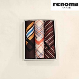 Renoma 대구백화점 레노마남녀3매 선염 손수건 세트(RDO202번) Daegu Department Store Renoma Unisex 3-Piece Dyed Handkerchief Set (RDO202)