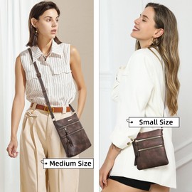 CLUCI Small Crossbody Purses for Women Multi Zipper Pocket Crossover Travel Handbag With Adjustable Strap Top Zip Bag