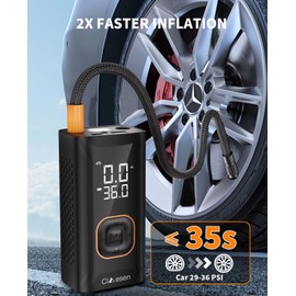 Tire Inflator Portable Air Compressor, 150PSI Portable Air Compressor with Accurate Pressure Gauge,E-Bike Inflation Cordless Air Pump for Car, Bike, Motorcycle, Ball