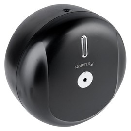 Clean Tek Professional 10.6 x 6.3 x 10.6 Inch Manual Paper Towel Dispenser, 1 Center Pull Towel Roll Dispensers - Rolls Sold Separately, Mountable, Black Bathroom Paper Dispenser - Restaurantware