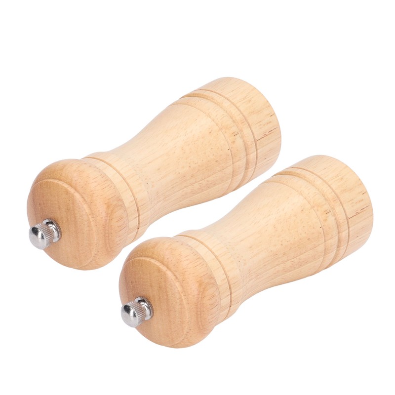 2pcs Wood Salt and Pepper Grinder Adjustable Coarseness Wooden Pepper