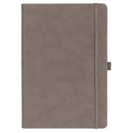 Baxter Undated Daily Planner Daily, Weekly, Monthly, Academic Organizer, Dot Grid Notebook for Time Management, Productivity, Priorities, Goals, Gratitude Journal, Gray Faux Leather