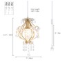 Surpars House Elegant Mini Chandelier Plug in Crystal Pendant Light,Golden