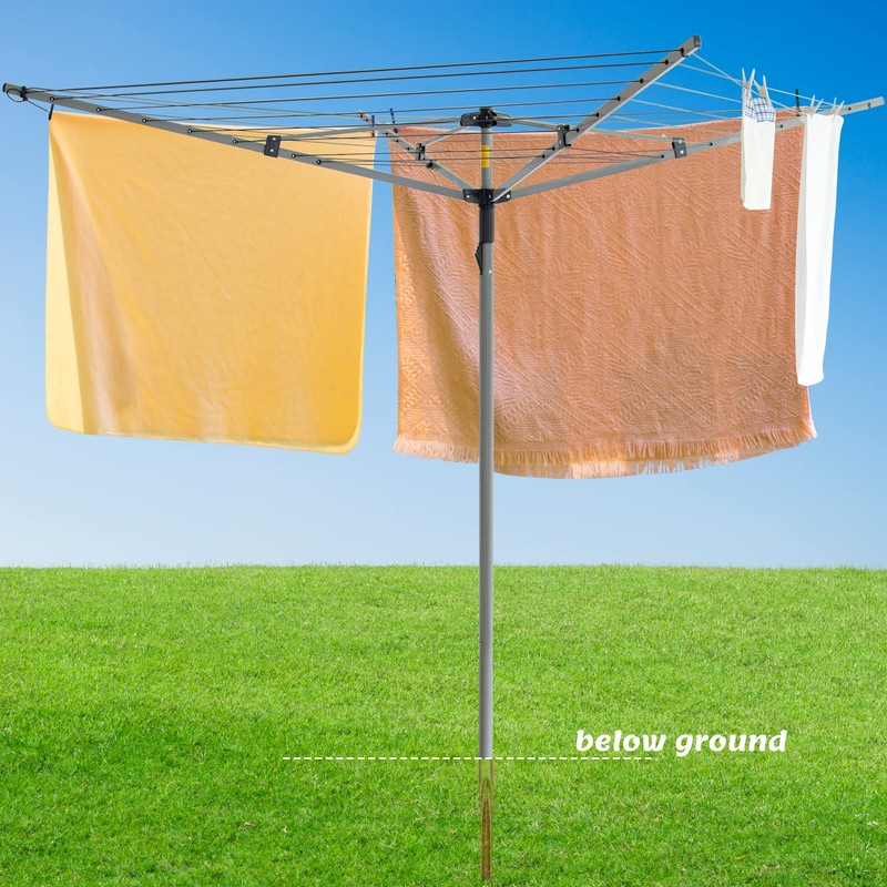 JS HANGER Collapsible 4-arm Rotary Outdoor Umbrella Drying Rack Metal