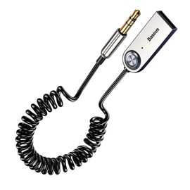 Baseus Car Bluetooth Aux Adapter, Bluetooth Wireless Receiver USB to 3.5mm Jack Adapter Bluetooth Car Kits with Built-in Microphone for Handsfree Car Audio Speaker and Home Audio