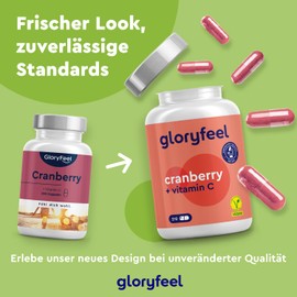 Cranberry Extract with Vitamin C - 50:1 Extract (Equivalent to 25,000 mg Cranberries per Daily Dose) - 210 Capsules - Laboratory Tested, Vegan, High Dose, No Unwanted Additives