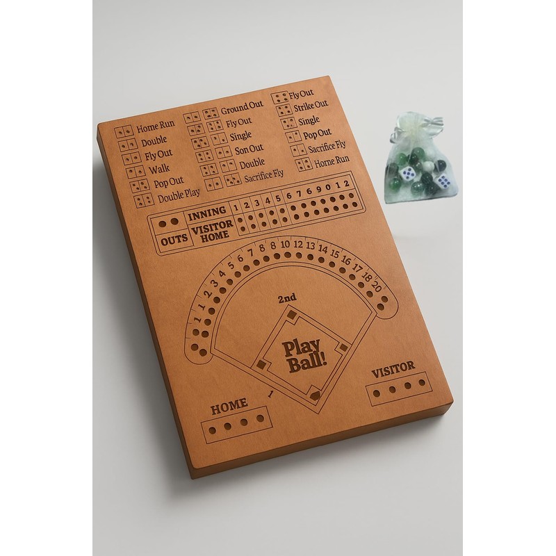 Baseball Dice Board Game - Baseball Dice Game Wood Board