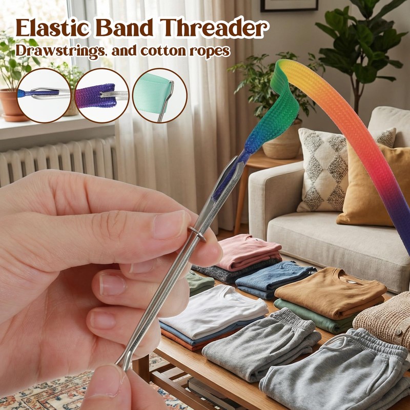 6 PCS Elastic Threader, Drawstring Threader Insertion Tool