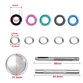Bestgle 300 Sets Metal Grommet Eyelets Kit with 3 Pieces Grommets Setting Tools for Shoes Clothes Bags Leather Craft and Canvas DIY Projects (6mm Inside Diameter, 10 Colors)