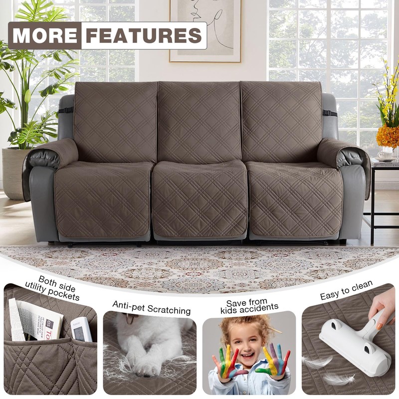 TAOCOCO 100% Waterproof Recliner Sofa Cover, Non Slip Split Couch