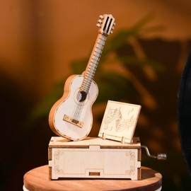 YII WMOC 3D Wooden Puzzles for Adults Wooden Music Box Kits Guitar Building Model Desktop Decoration DIY3D Puzzle Toys to Creative Gifts for Teens and Adults