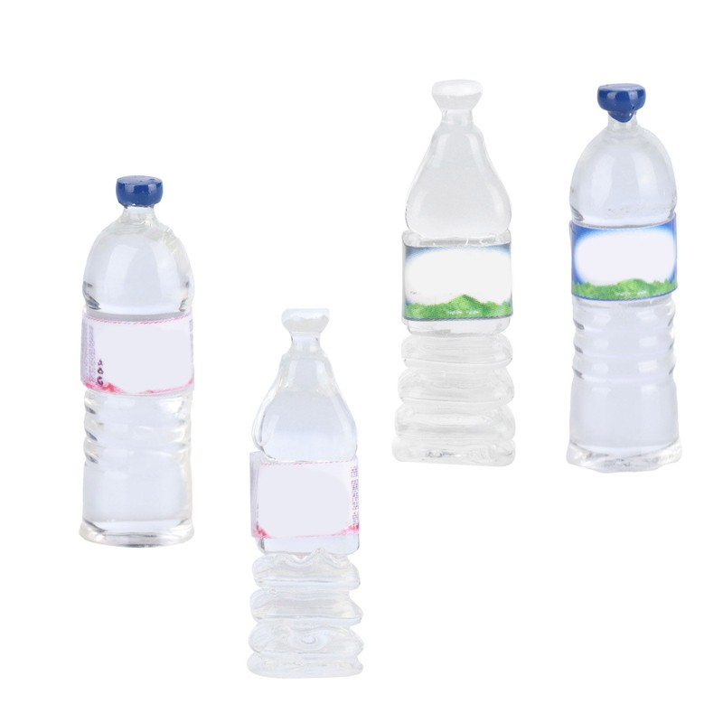 40pcs Dollhouse Water Bottles Set 4 Styles Miniature Drinking Accessories