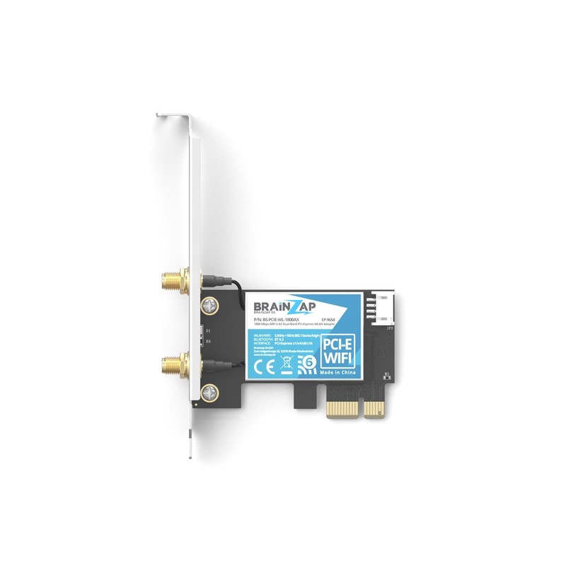 BRAINZAP 1800 Mbit/s PCIe PCI-Express WLAN Card WiFi 6 2.4/5/